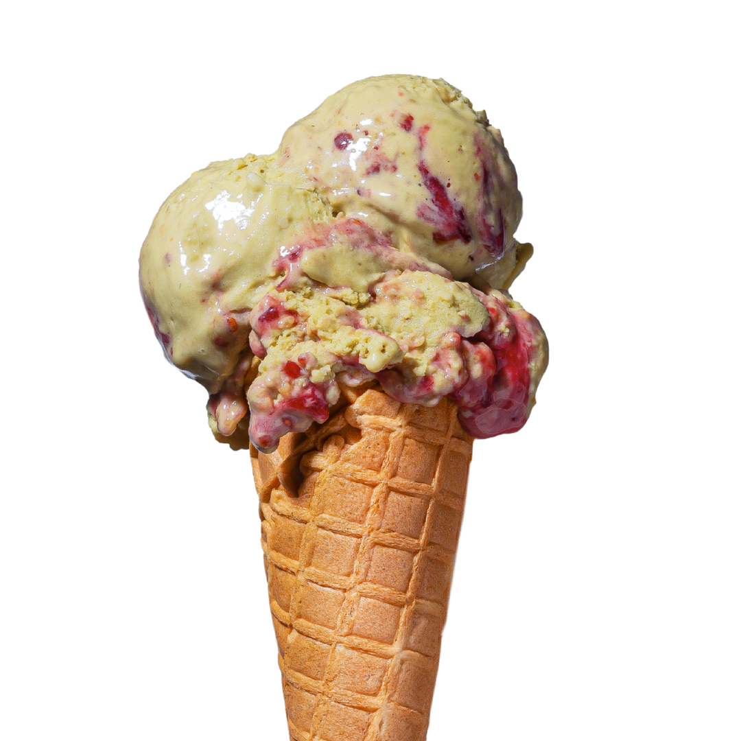 Pistacja z malinami i kruszonką