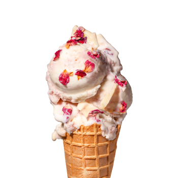 Mascarpone z białą czekoladą i różą